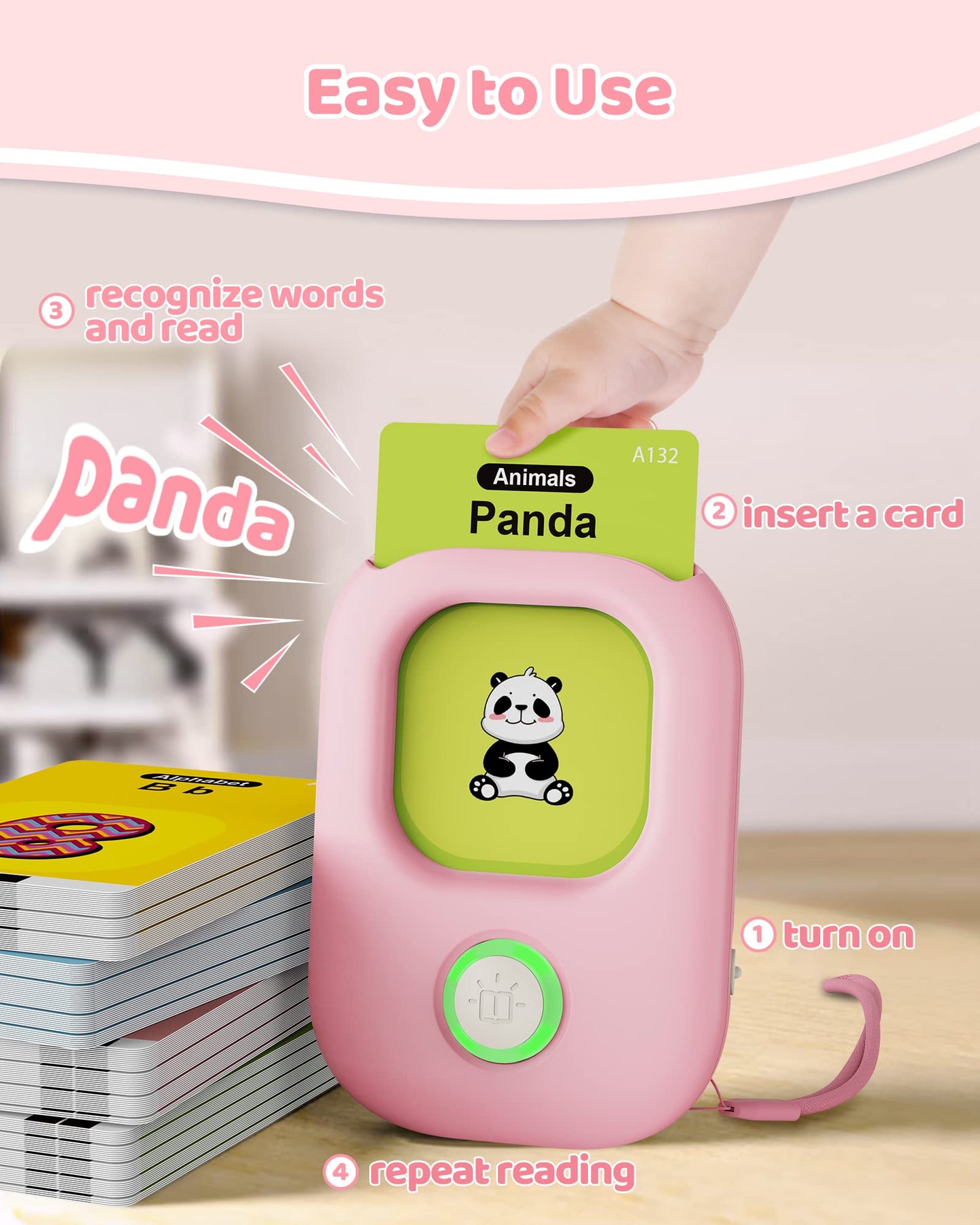 Dancingcow Talking Flash Cards With 448 Sight Words, Pocket Speech Therapy Toy For Toddlers, Autism Sensory Toys, Montessori Lea