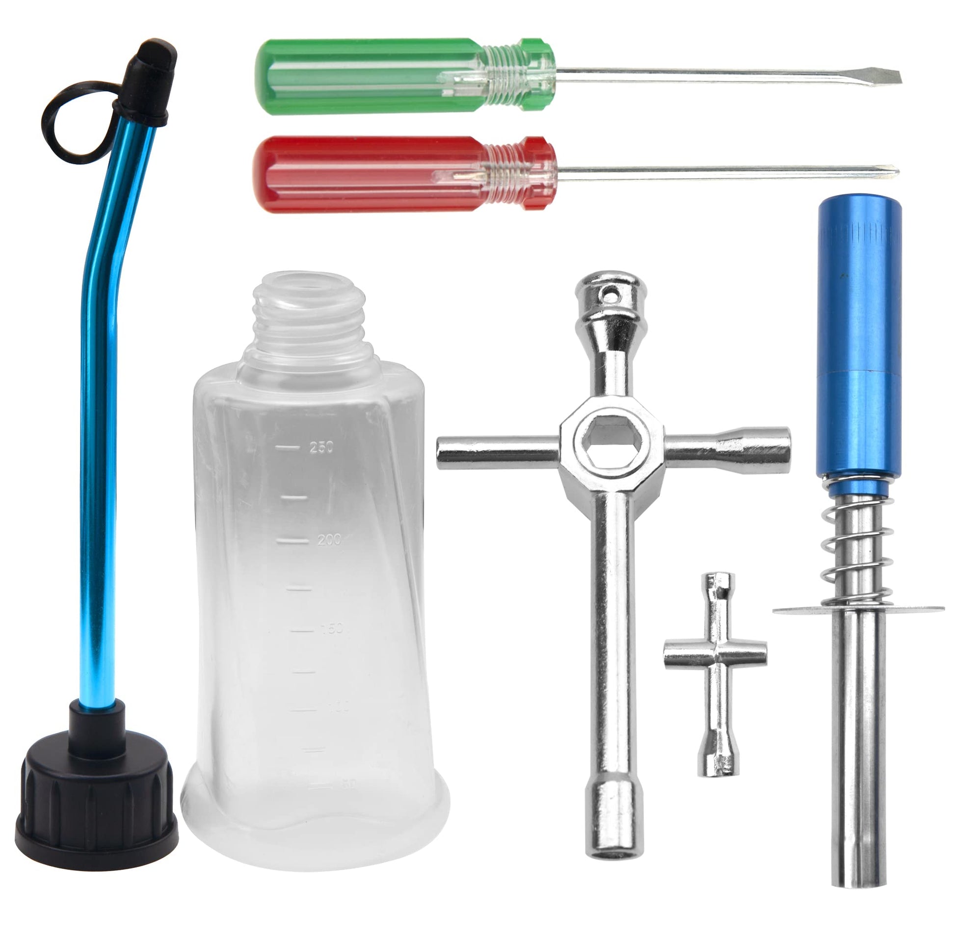 Vgoohobby Cross Wrenches Sleeve Glow Plug Ignitor Engine Starter Tool Set RC Fuel Tank,0#+ 1#- Slot Screwdriver Compatible with 