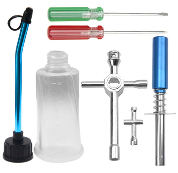 Vgoohobby Cross Wrenches Sleeve Glow Plug Ignitor Engine Starter Tool Set RC Fuel Tank,0#+ 1#- Slot Screwdriver Compatible with 