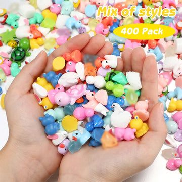 Barydat 400 Pcs Mini Resin Animals Figures Bulk for Pranks Hide Crafts Tiny Resin Miniature Toys Garden Accessories Mini Stuff f