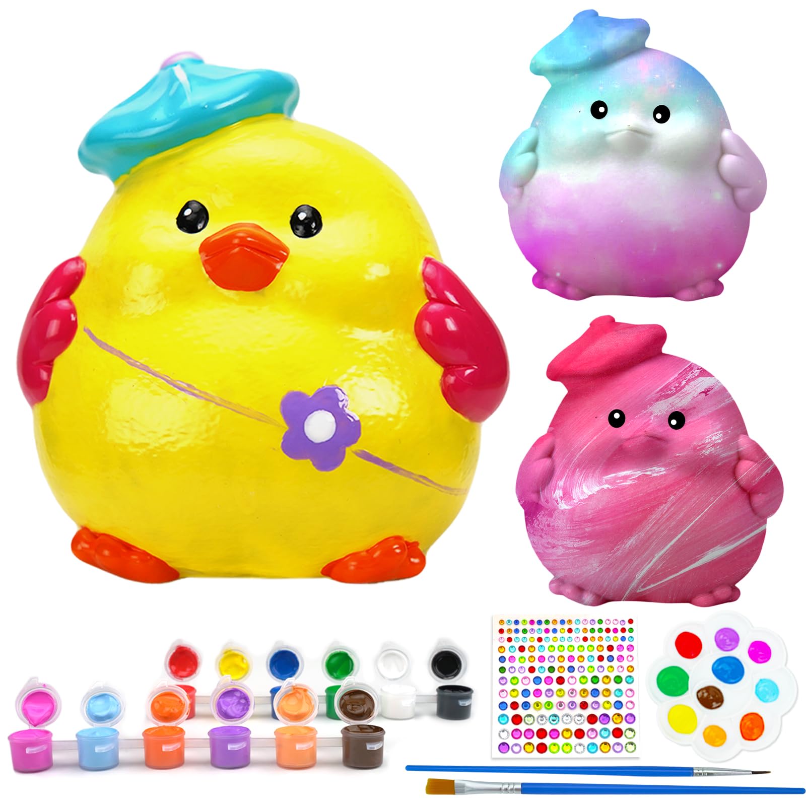 HAPMARS Paint Your Own Chick Lamp Kit 1pcs, DIY Art Kit for Kids Girls Boys Age 4 5 6 7 8 9 10 11 12+, Art and Craft Supplies Cr