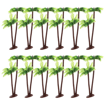 Sewacc 12 Pack Miniature Plastic Coconut Palm Trees, Diy Bonsai Craft Decor For Micro Landscape, Aquarium, Dollhouse