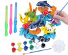 KC Republic Ocean Reef Sea Creatures 37pcs Water Washable Painting & Building Toy Set, Childrens Activity Art Kit, Paint Your O