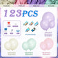 Butterfly Balloon Arch Kit - 123Pcs Butterfly Birthday Decorations With Pastel Purple Indigo Blue Pink White Sand Balloons For G