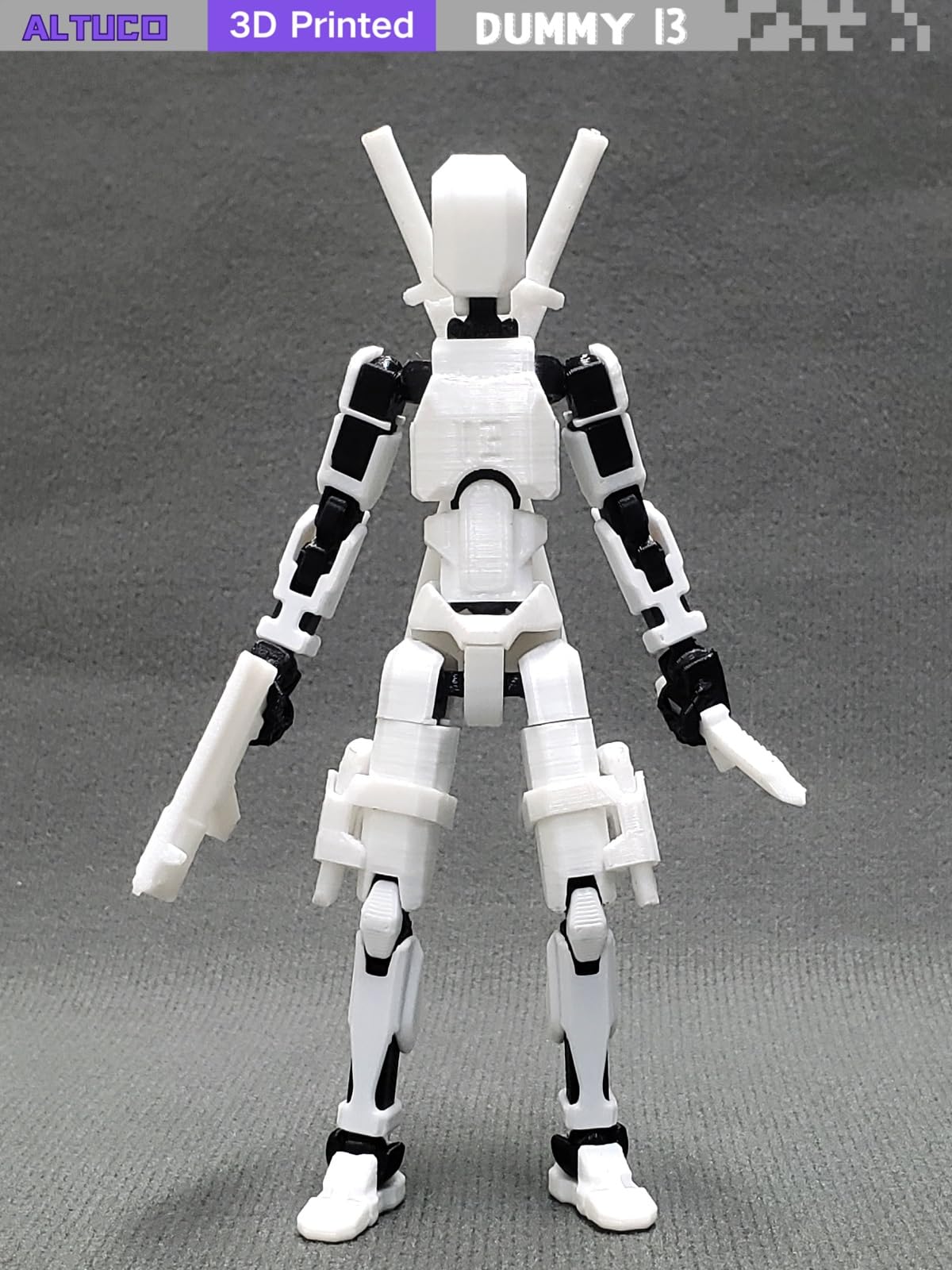 Altuco T13 Action Figure With Lots Of Accessories,3D Printed Multi-Jointed Titan13 Figure,White Dummy 13 Desktop Decorative Toy