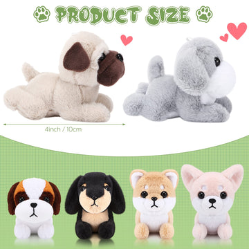 Hydren 6 Pcs Mini Puppy Stuffed Animals Small Dog Plush Bulk Puppies Stuffed Realistic Cute Dog Toys Soft Plush Adopt A Pet Stuf