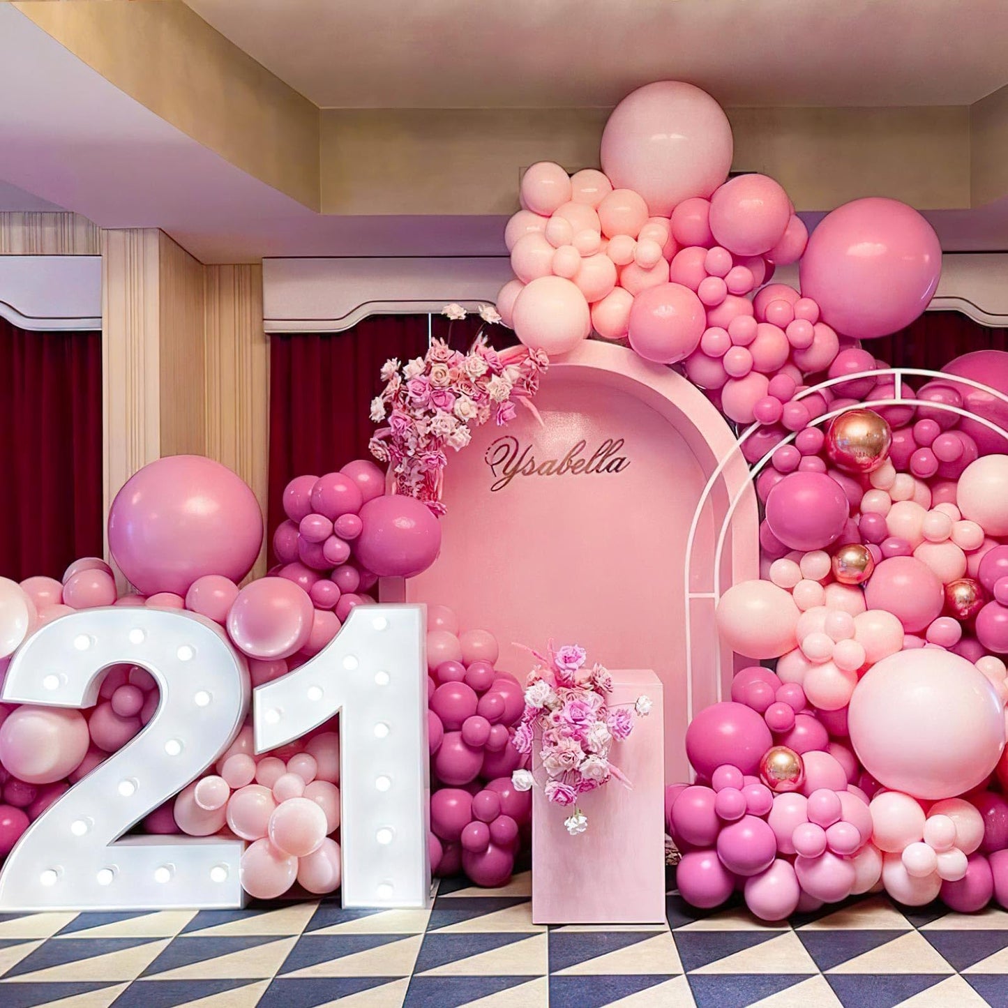 Partywoo Hot Pink Balloons, 142 Pcs Dark Pink Balloons Different Sizes Pack Of 18 Inch 12 Inch 10 Inch 5 Inch Magenta Pink Balloons For Balloon Garland Or Balloon Arch As Party Decorations, Pink-Y01
