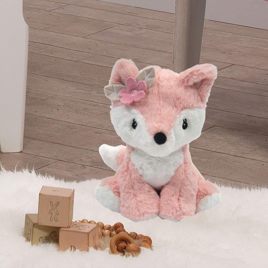 Lambs & Ivy Plush Pink Woodland Fox Stuffed Animal Toy - 9 Inch, Polyester, Model 884043F