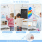 HONEY JOY Art Easel for Kids, 3-in-1 Double-Sided Wooden Toddler Easel w/Magnetic White Board & Chalkboard, Paper Roll, 2 Storag