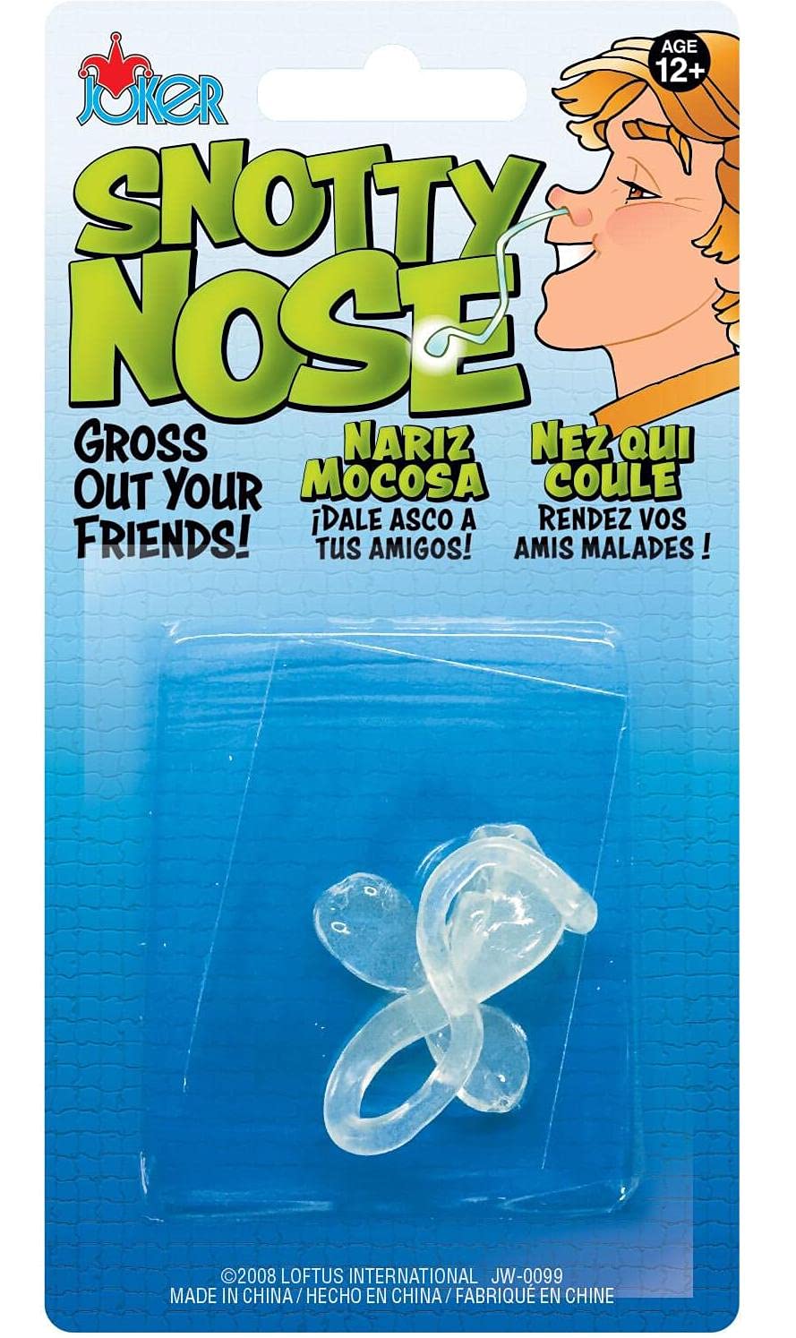 Empire Magic Loftus JW-0099 Joker Snotty Nose Gross Realistic Long Booger Prop 3In Prank, Green