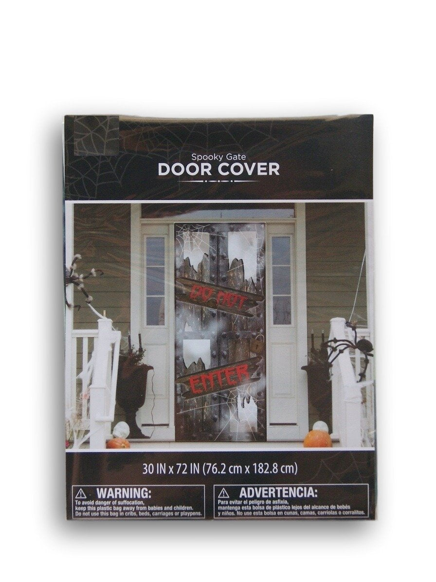 Halloween Spooky Gate Do Not Enter Door Cover - 30 x 72