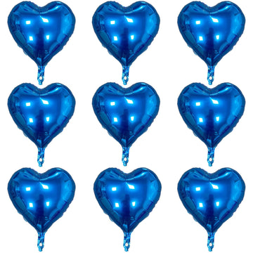 Blue Heart Shaped Balloons Pack Of 10,18 Inch Love Valentine Balloons Heart Romantic Balloons For Valentines Day Propose Marriag
