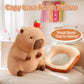 Nxnynz Cute Capybara Plush With Bread Kawaii Soft Apple Capybara Stuffed Aniamls Capybara Plush Toys Hugging Gifts Kids Girls Bo