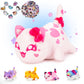 Aplushuman KC Heart Cat Plush + 60-Sticker - Goddess Cat Collection - 100% Embroidered Plushie - Cat Stuffed Animal Collectible