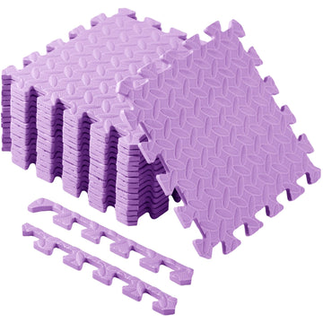 Shihanee Foam Floor Baby Tiles Foam Floor Mats Play Mats Bulk With Borders Interlocking For Kids Baby Playroom Nursery Gym (Purp