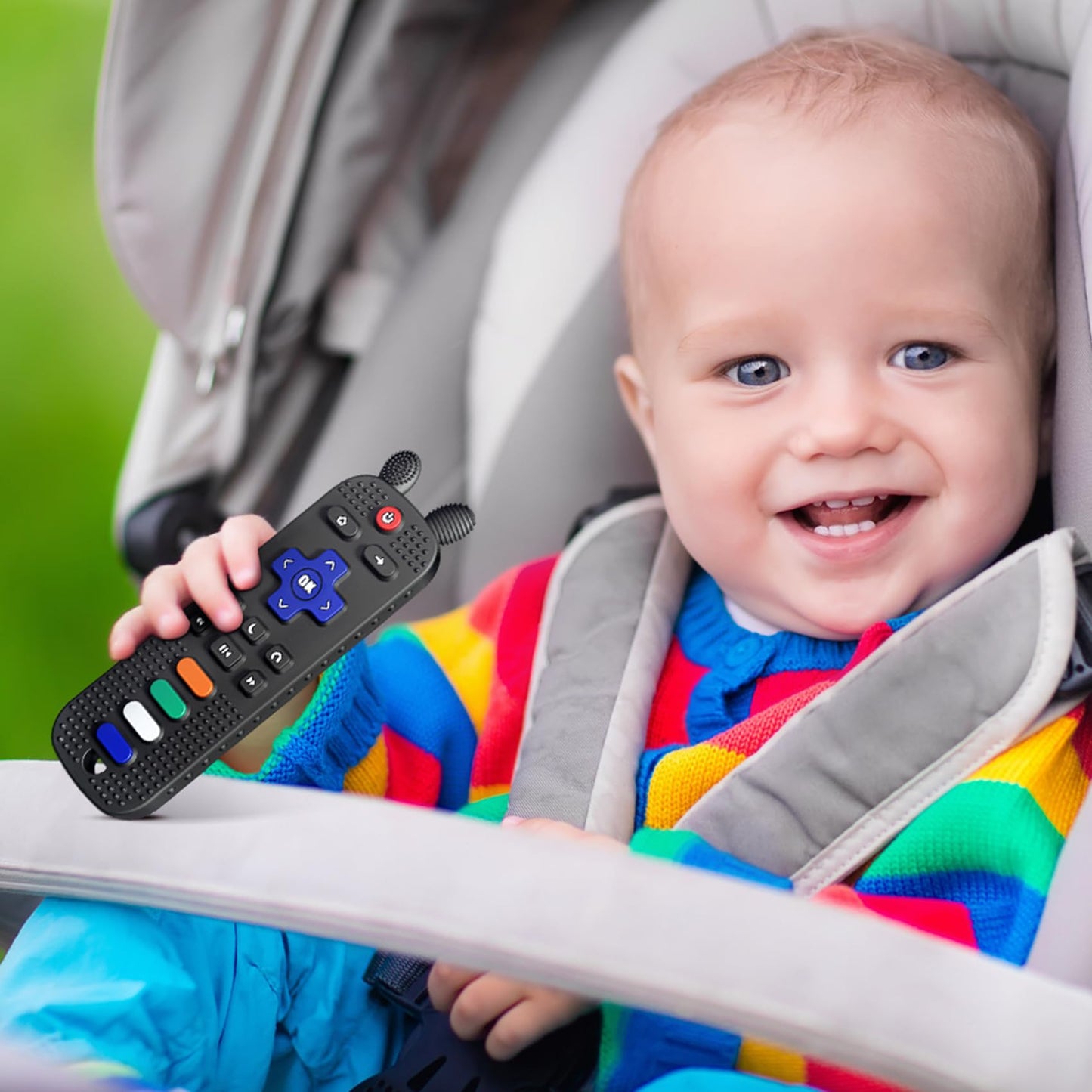 Fftroc Tv Remote Control And Phone Shape Baby Teething Toys For 6-12 Months - Sensory Chew Teethers For Boys Girls Toddlers Infa