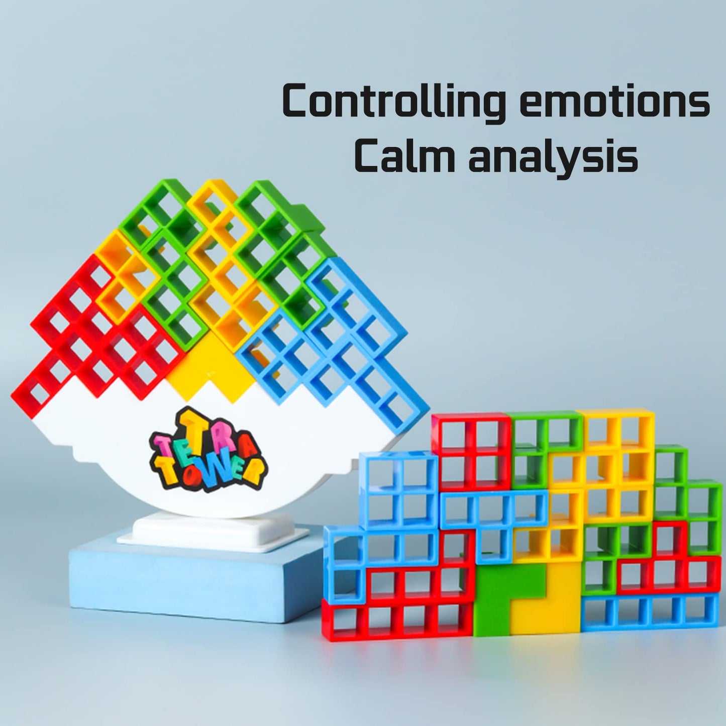 ALKISTA 32 Pcs Tetra Tower Balance Stacking Blocks Game, Board Games for 2 Players+ Family Games, Parties, Travel, Kids & Adults