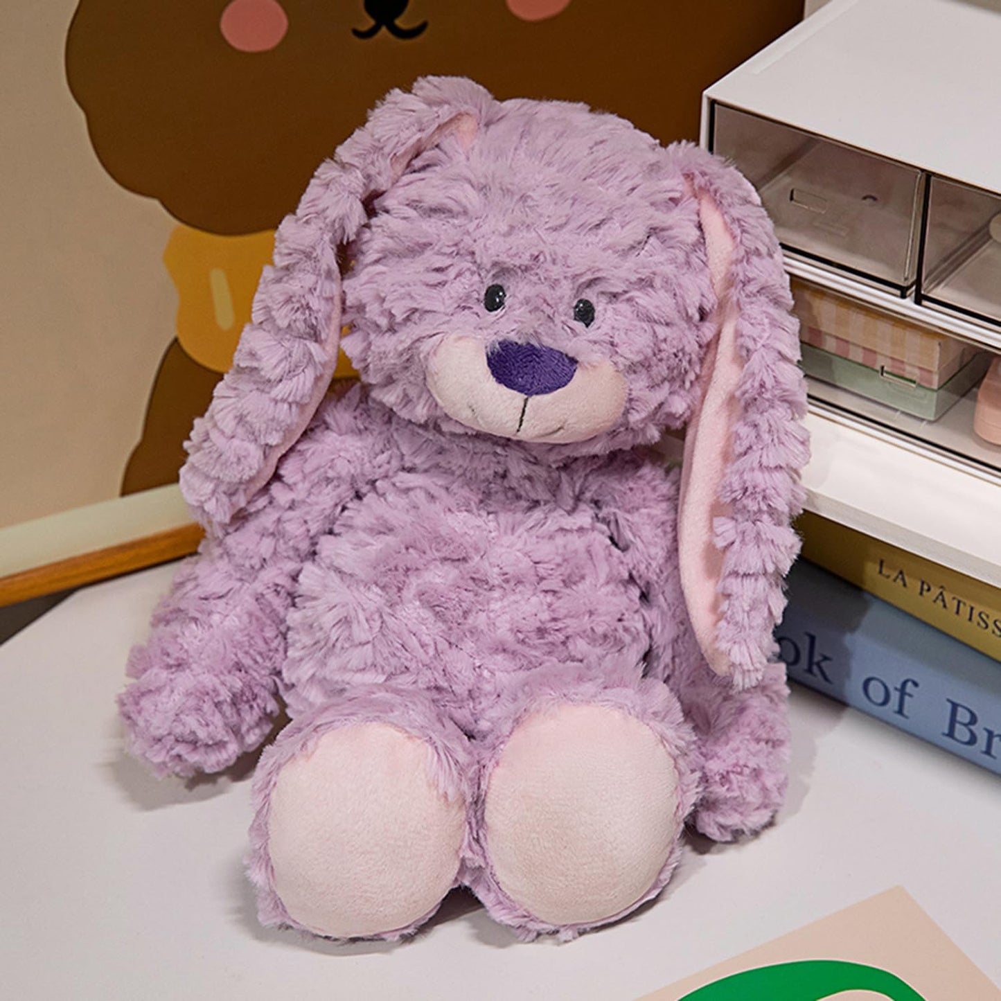 TONGSONG Plush Purple Rabbit Stuffed Animal Soft Plushies Huggable Cartoon Bunny Plush Toy 12.6 Inch