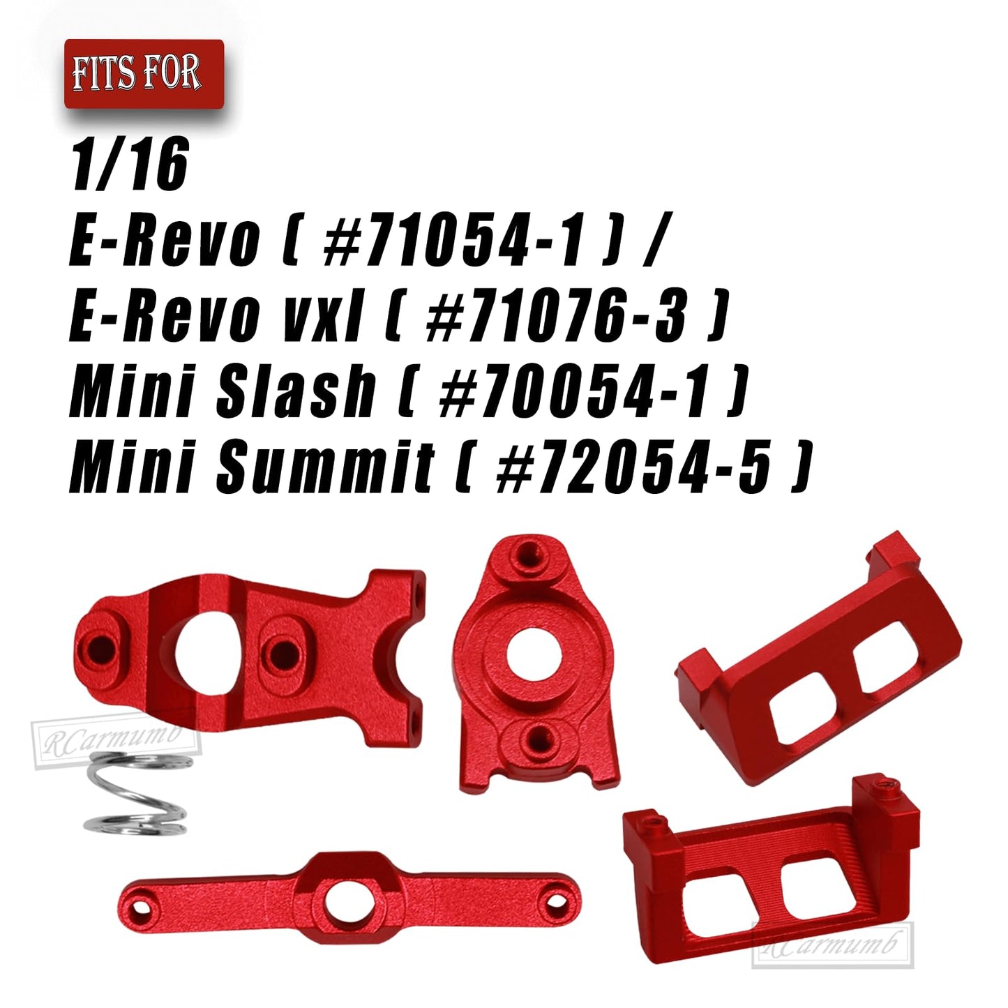 RCarmumb RC Upgrades Part for 1/16 E-Revo/Mini Slash/Mini Summit,Alloy Servo Saver Steering Bellcrank & Servo Guards Protector,R