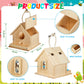 Liliful 36 Sets Wooden DIY Birdhouse Kit Unfinished Bird Houses with Paints and Paintbrushes Bird Feeder Craft Arts for Boy or G