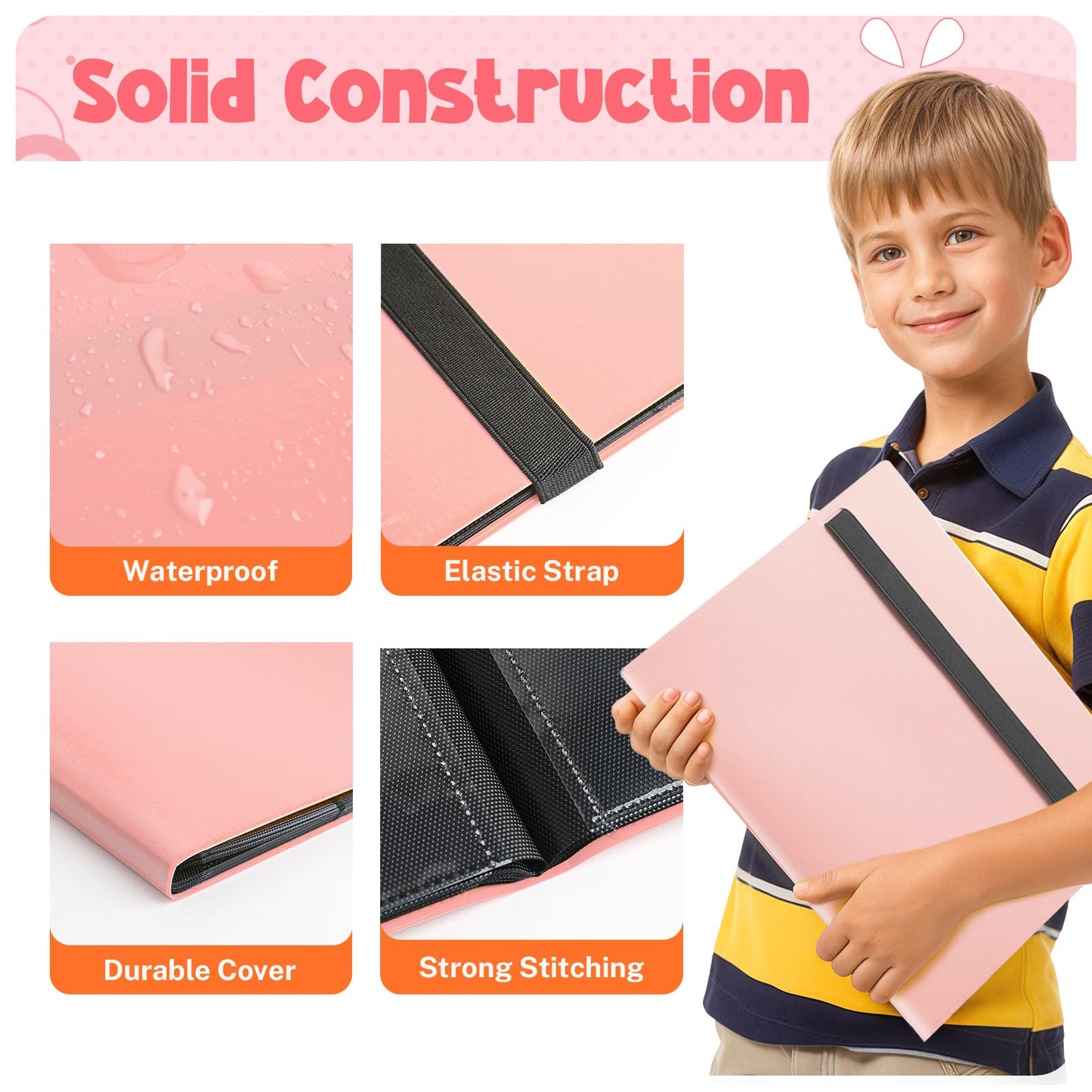 Card Binder  9 Pocket Trading Card Album Folder  20 Pages  360 Card Capacity Sports Card Binder  enhanced Card Binders Compatible with MTG  TCG  Baseball Cards (Pink)