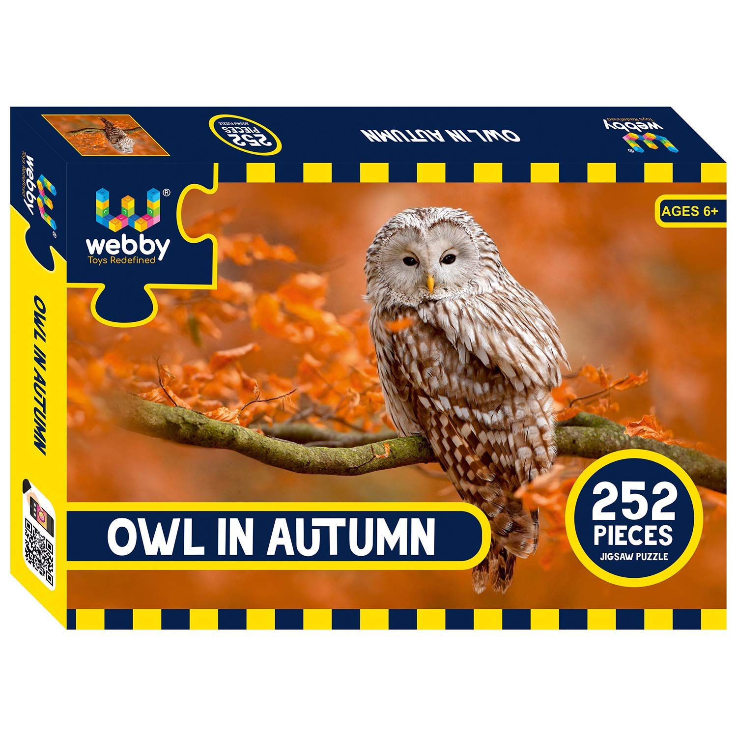 Webby Kids Owl In Autumn Jigsaw Puzzle,252 Pieces,Multicolor