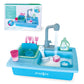 The Bubble Factory SPLASHFUN Wash-up Kitchen Sink Play Set, Color Changing Play Cups & Accessories, Running Water Pretend Play,