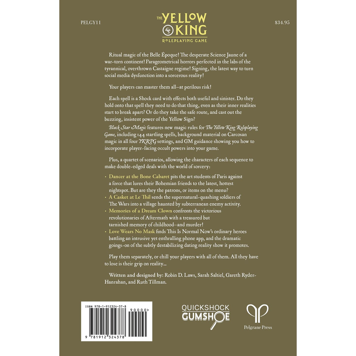 Pelgrane Press: The Yellow King: Black Star Magic - RPG Book, Bring Mind-Bending Spellcasting, New Magic Rules, Roleplaying Game