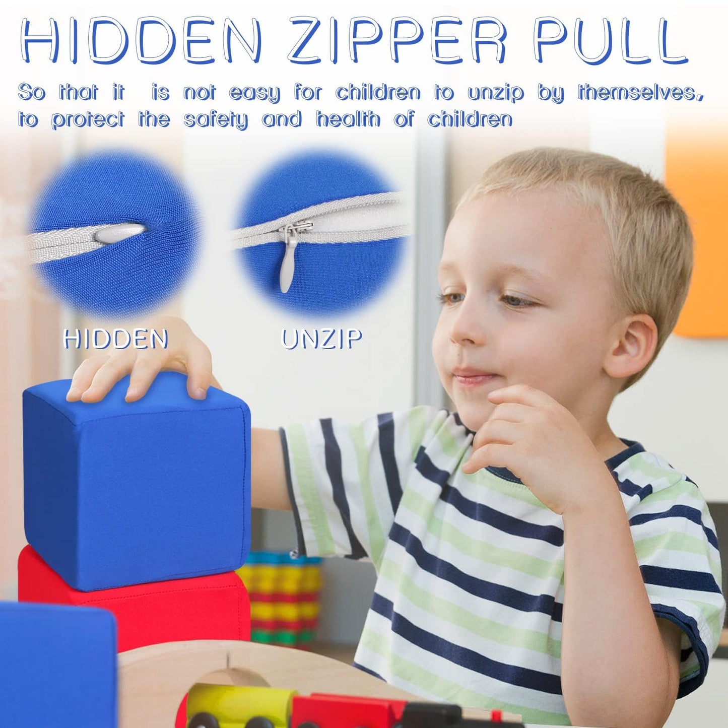 UHAPPYEE Toddler Foam Building Blocks  12 PCS + 5 Kinds of Shapes Colourful Stacking Block Sets for Kids  Soft Foam Building Blocks tossing Toys