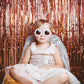 5 Pack Foil Curtain Backdrop Rose Gold Metallic Tinsel Foil Fringe Curtains Photo Booth Props for Birthday Wedding Engagement Ba