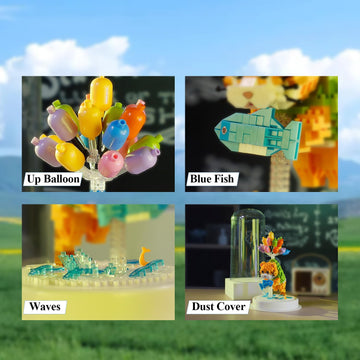 Balloon Cat Building Set With Dust Cover, Mini Micro Animals Building Blocks Set, Small 3D Crossing Pet Model Stem Toys For Kids