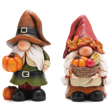 Hodao Swedish Tomte Gnomes - Handmade Elf Decor For Fall & Thanksgiving - 2Pcs