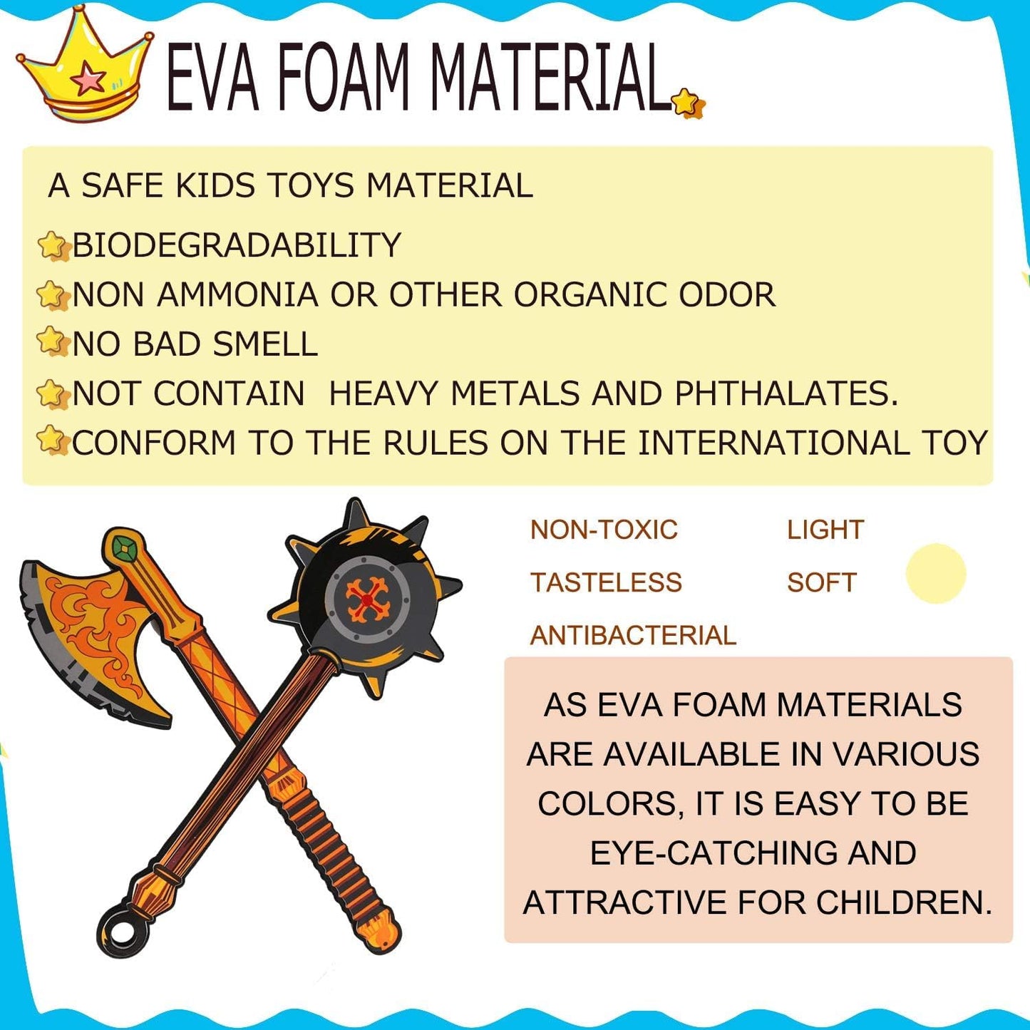 lausomile Foam decorative replica blades  Playset Toy for Boys - 17 inch Foam Golden Axe Hammer for Kids Play  Pack of 5 Warrior  Pretend Playset Play Soft Warrior Toy for Boys Kids Gift