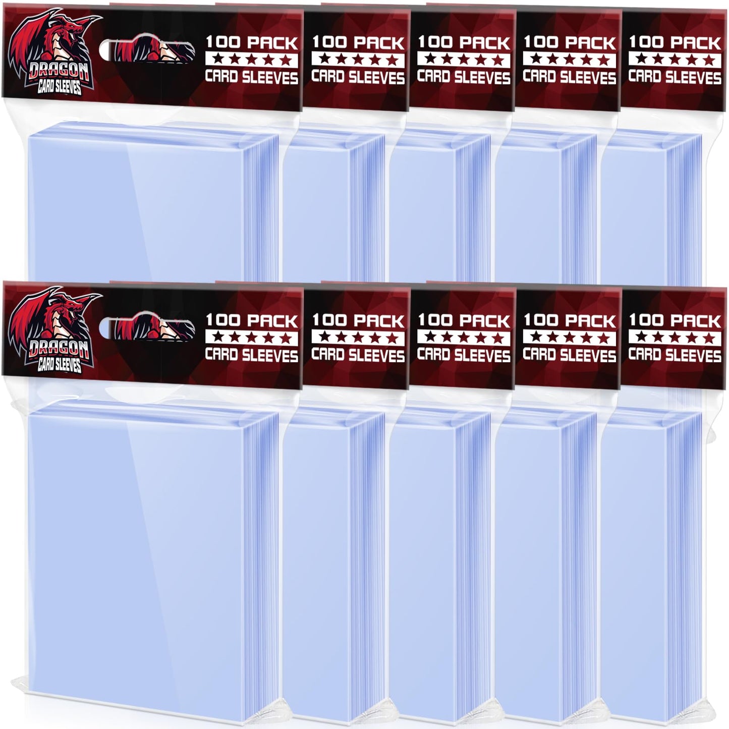 YKToyz 1000 Pcs Clear Polyethylene Card Sleeves for Trading Cards, 66mm×91mm, Soft Protectors for Baseball, Sports, Yugioh, MTG Cards