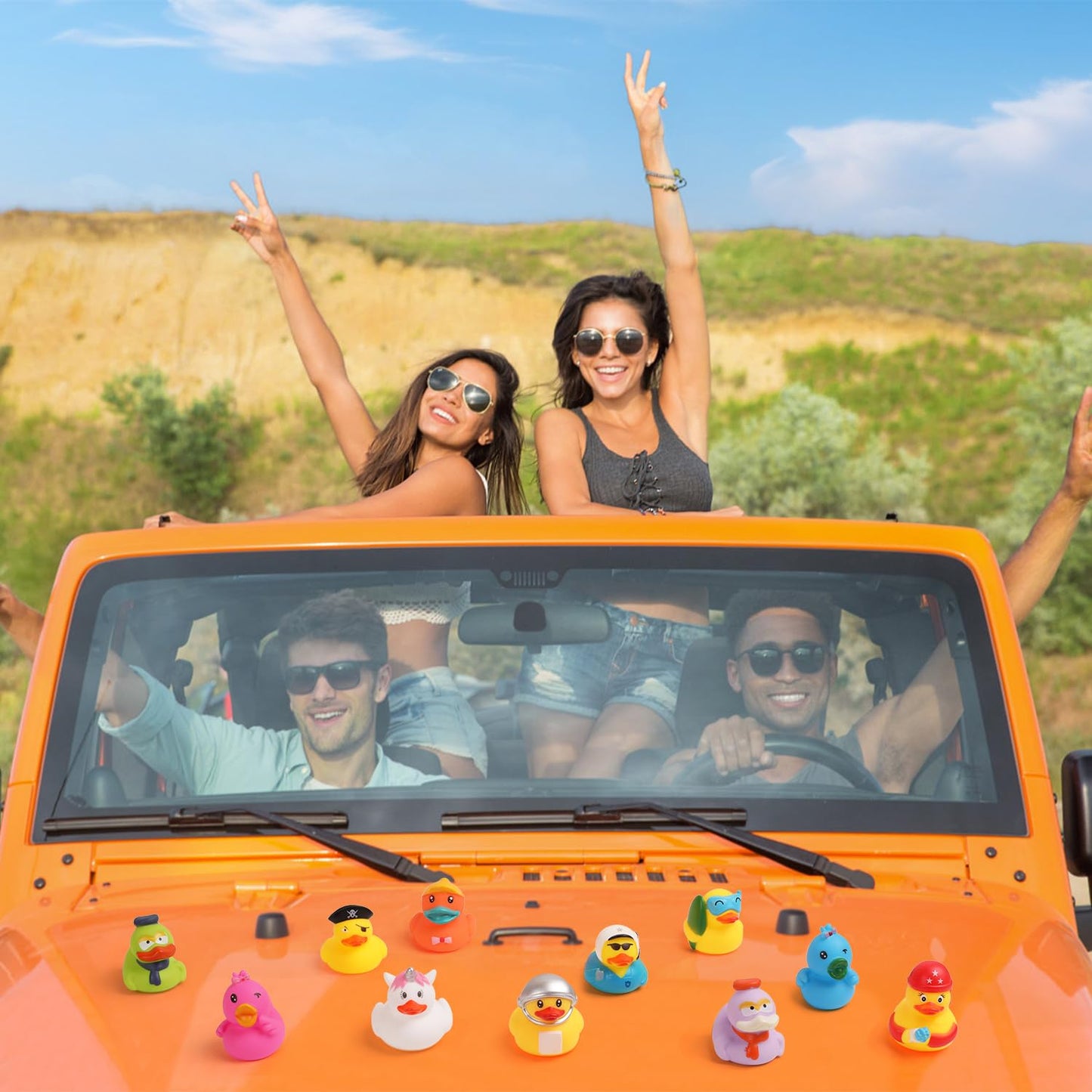 Umbresen Rubber Ducks Bath Toy in Bulk  Assortment Jeep Ducks for Jeep Ducking  Pool Rubber Ducky Floater Bathtub Toys Party Favors Birthday Gifts (50)