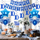 JOYMEMO 10th Birthday Decorations Blue - Peace Out Single Digits Tenth Birthday Party Supplies with Hanging Swirls & Paper Glitt