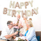 TONIFUL 16 Inch Light Brown Cream Mylar Foil Balloons Banner Happy Birthday Balloon Letters for Adults & Girls Boys Kids Birthda