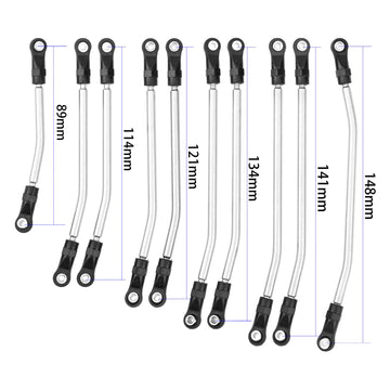 Vgoohobby 10Pcs Stainless Steel Steering Pull Rod Link Linkage Set Compatible with Axial SCX10 90046 90047 1/10 RC Crawler Car,3