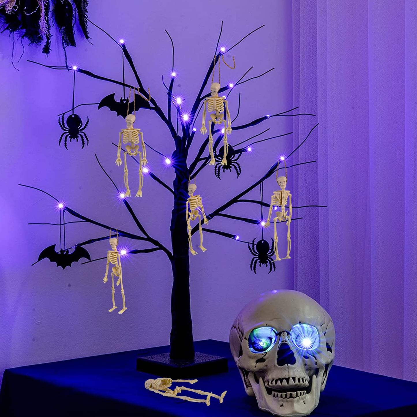 Fingooo Skeletons For Halloween Decor, 6 Piece Mini Seleton Figurines 6' Small Skeleton Halloween Decoration For Haunted House Accessories Party Favors