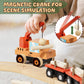 Lehoo Castle Wooden Train Set for Toddlers, Wooden Track & Farm Animals, Medium Size, Ideal Gift for 3-4 Year Old Boys