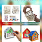 Nsoicrac 2 Pieces Wooden Easter House Craft Kit for Kids DIY Bunny Egg House with, Wood Crafts Art Project Bulk Painting Kits fo