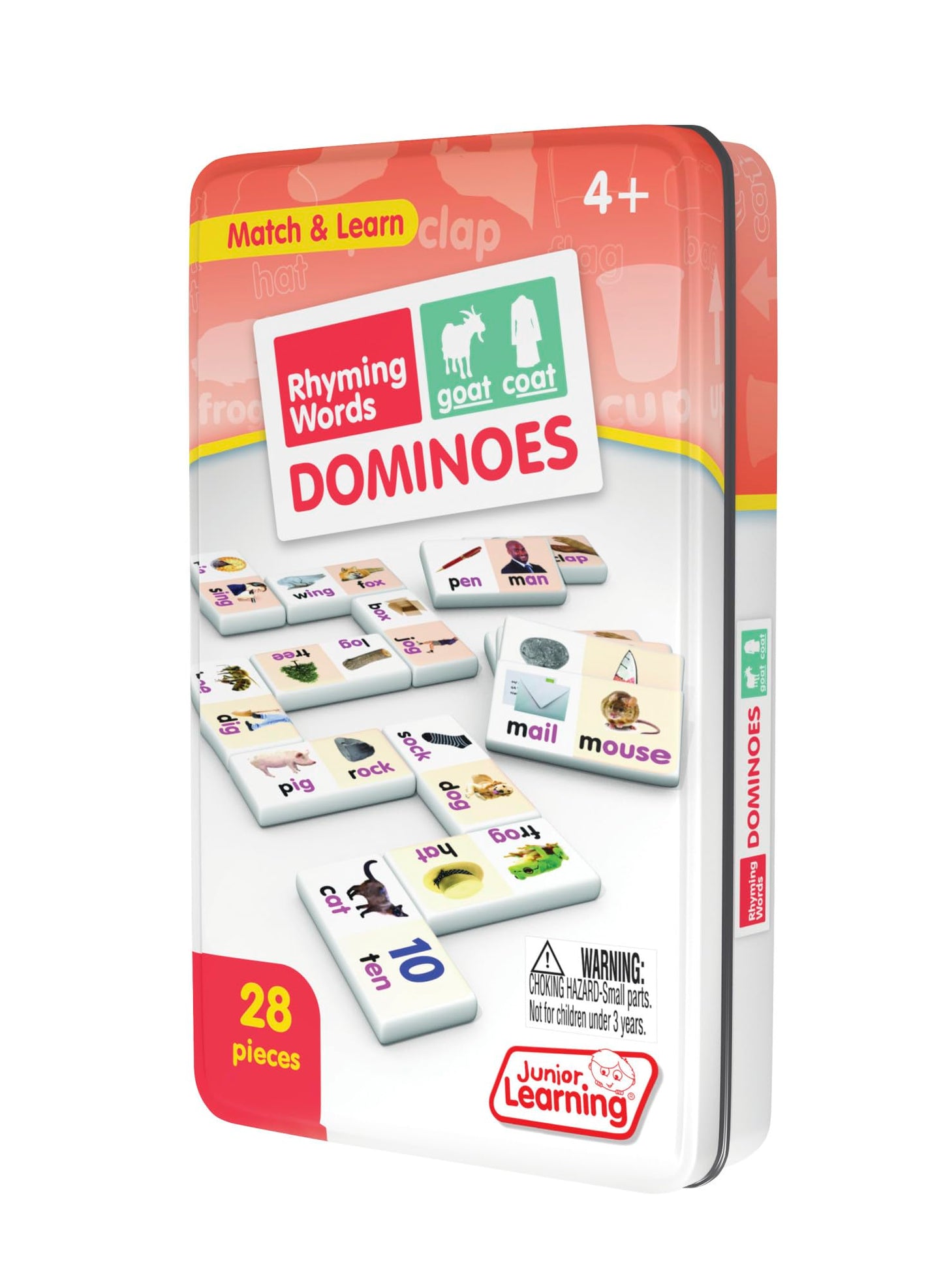 Junior Learning Rhyming Word Dominoes Educational Action Games, Multi, Model: Jl490
