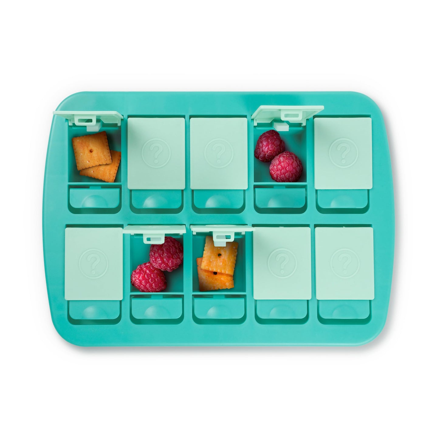 Genuine Fred Mini Match UP Snack Tray, Interactive Game for Kids, BPA Free, Teal, 8.5" x 6", Dishwasher Safe
