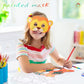 Lenwen 16 Set Animal Coloring Masks with 24 Pcs Watercolor Pen DIY Safari Animal Mask Blank Jungle Animal Unpainted Mask for Kid