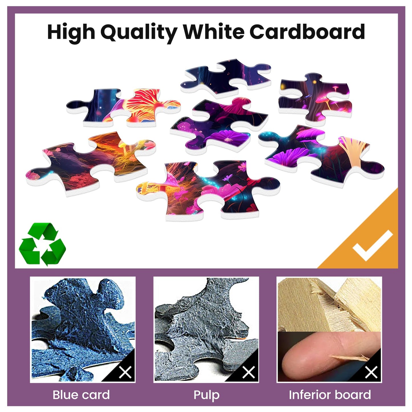 500 Pieces Puzzles for mature-themed Jigsaw Puzzle Mushrooms Puzzle for mature-themed Children Elderly Difficult Puzzle Gift for Family Activity Games Home Decor Wall Art 20.5x15IN