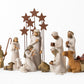 Willow Tree Nativity Starter Figures With The Three Wisemen Plus Metal Stars, 14-Piece Set