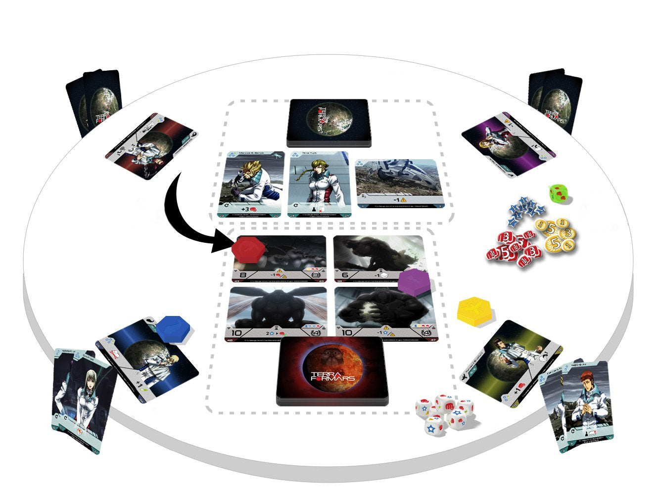 Japanime Games Terra Formars Dice Game, Multicolor