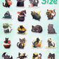 Aowdiao 100 Pcs Black Cat Stickers Cute Cat Gifts Vinyl Cat Sickers For Water Bottles Laptop