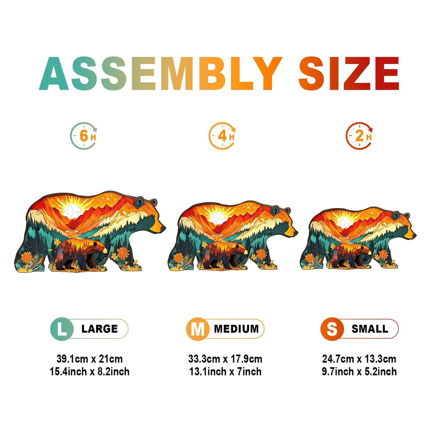 Wooden Puzzles for mature-themeds - Unique Shaped Wooden Jigsaw Puzzles for mature-themed - Forest Bears Wooden Puzzles - Creative Gift for Teenagers and mature-themeds - Puzzle Toys - 80pcs