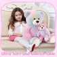 Tezituor Giant Teddy Bear Stuffed Animal 39In, Large Teddy Bear Mommy With Baby, Big Teddy Bear Stuffed Bear For Kids, Girlfriend On Mother'S Day, Valentine, Christmas, Baby Shower, Tie-Dye Pink